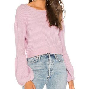 Lovers & Friends Claire pink cropped balloon sleeve sweater -used